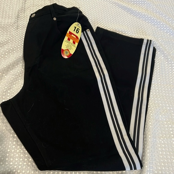 REVOLT BLACK WITH WHITE SPORT STRIPE JEANS 16 - Picture 2 of 5